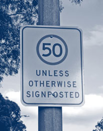 50 kph street sign
