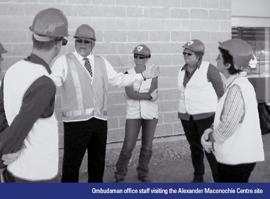 Ombudsman office staff visiting the Alexander Maconochie Centre site